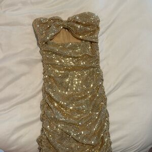 Lucy in the sky gold sparkle dress